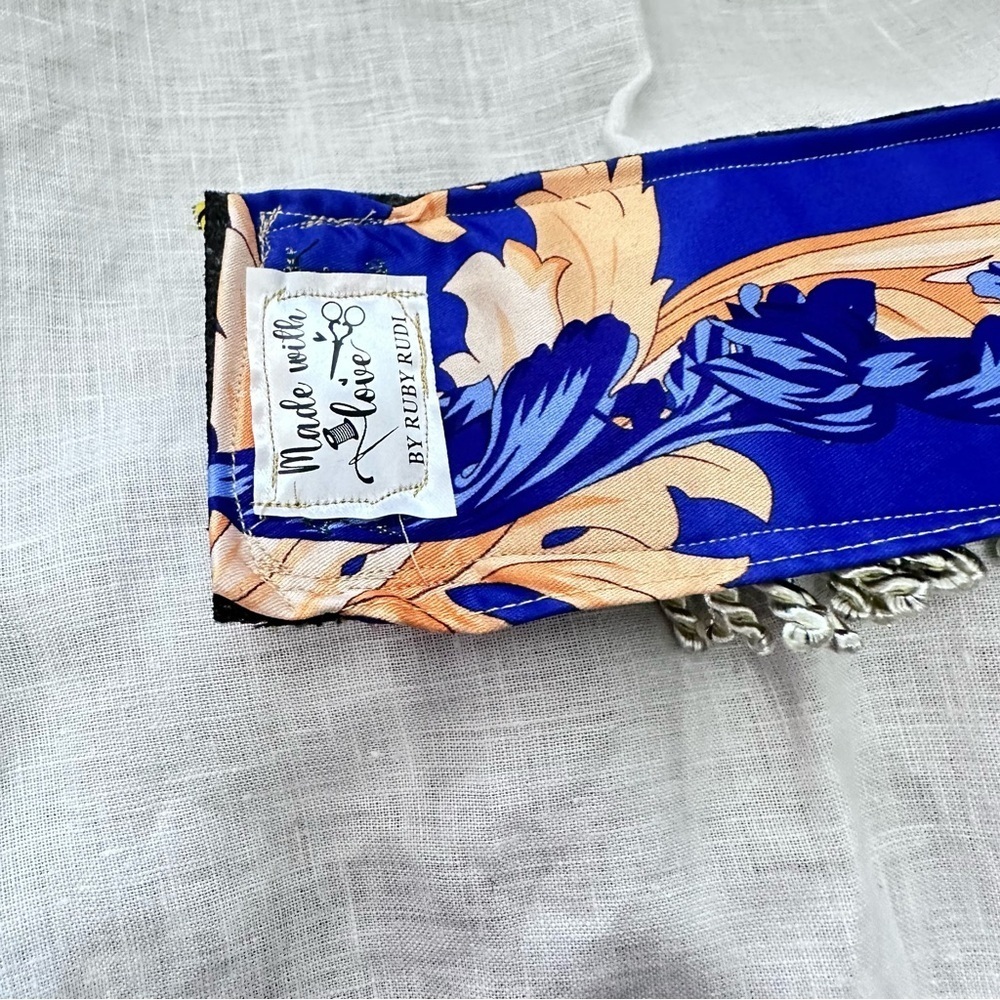 RUBYRUDI Cuff Bracelet Handcrafted OOAK Fabric Embellished Artisan Wearable Art - Picture 9 of 15